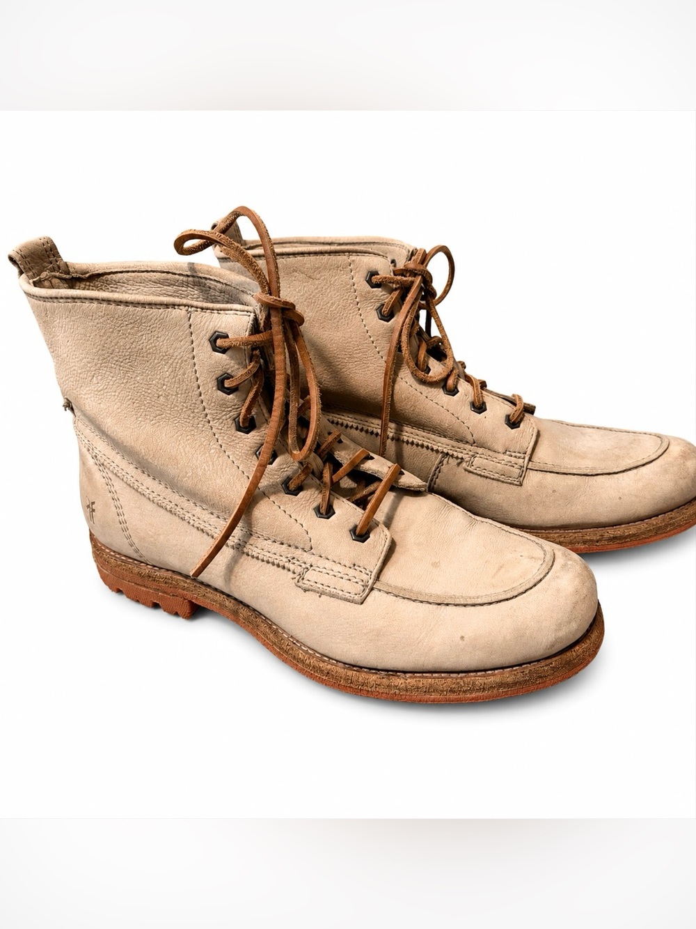 FRYE!! 🔥🔥 Phillip Leather Lug Work boot  87828 in Cement w/Leather Laces Size 11
